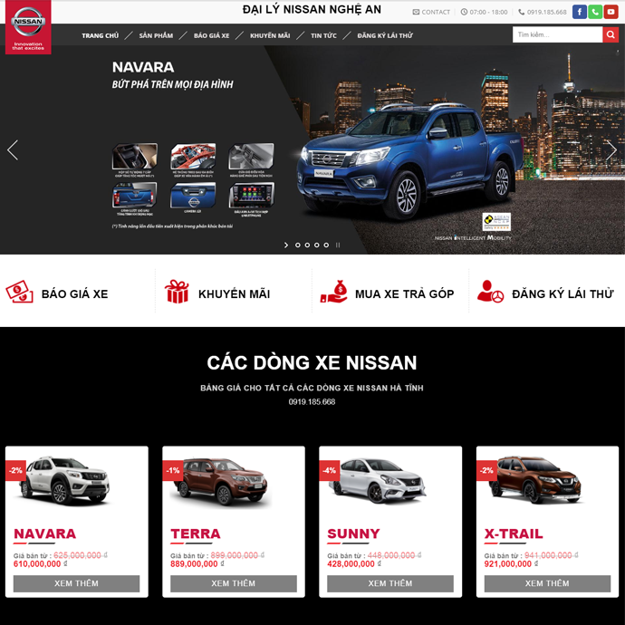 Mẫu website bán xe ôtô
