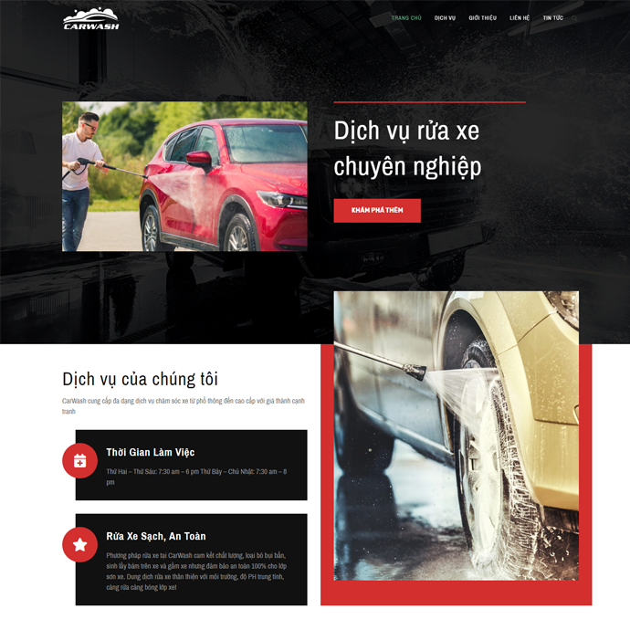 Mẫu website dịch vụ xe hơi